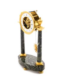 A Directoire Gilt Bronze and Marble Mantel Clock