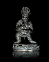 A Small Nepalese Bronze Figure of Yamantaka