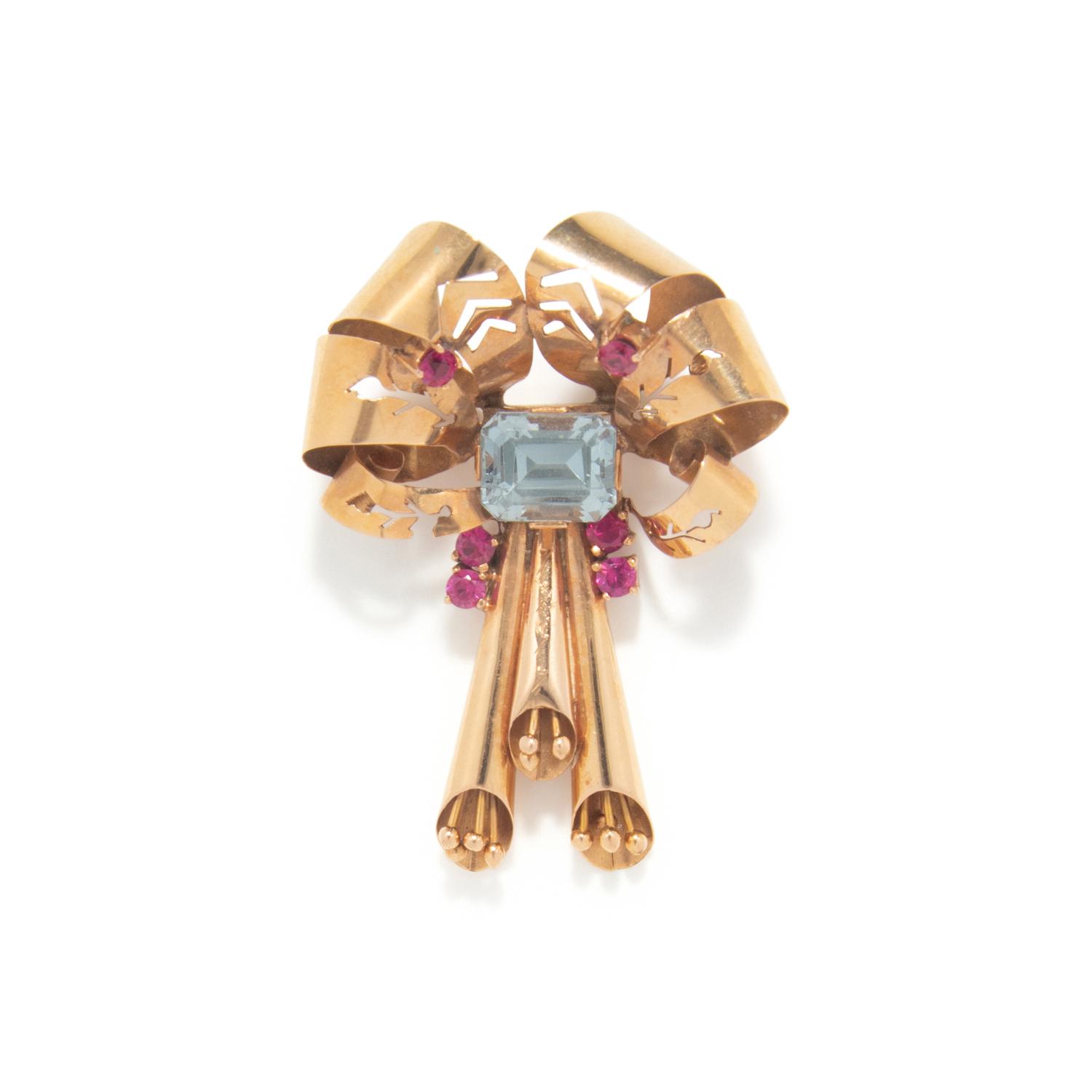 RETRO, ROSE GOLD BROOCH