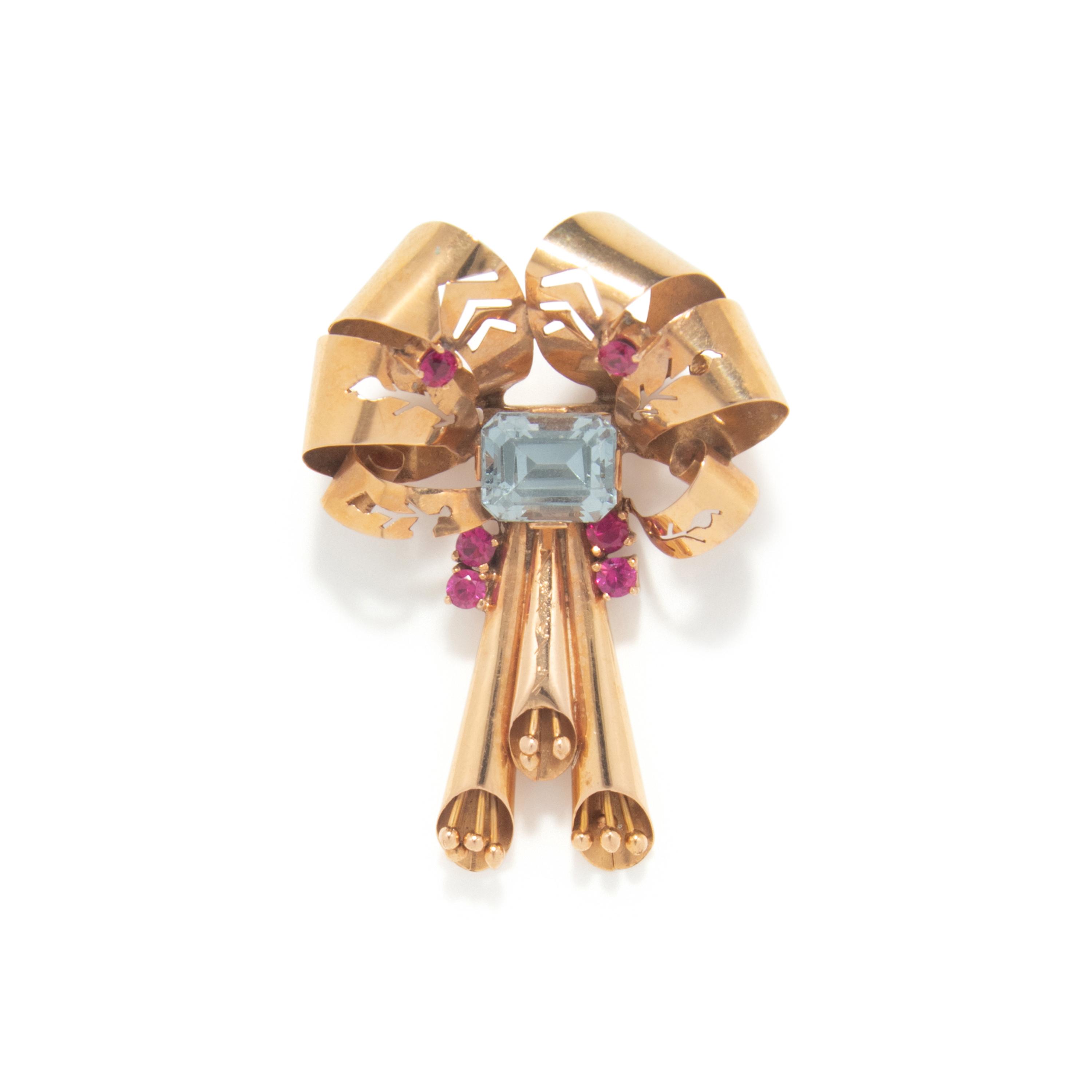 RETRO, ROSE GOLD BROOCH