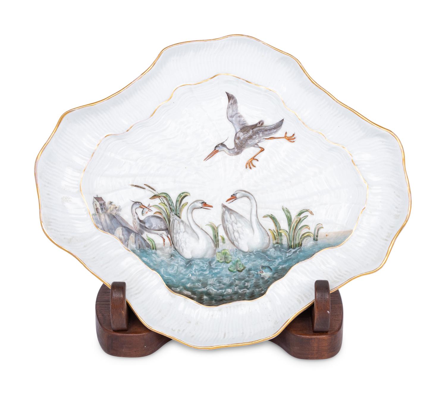 A Meissen 'Swan Service' Porcelain Tray