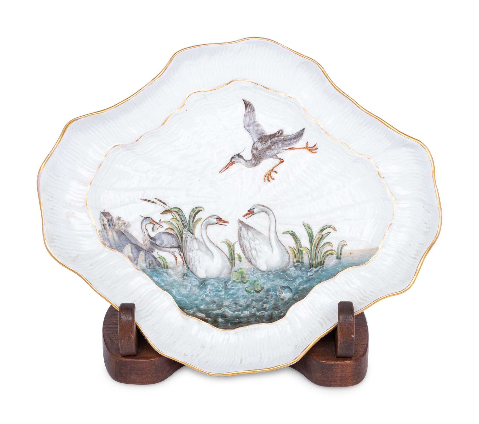 A Meissen 'Swan Service' Porcelain Tray