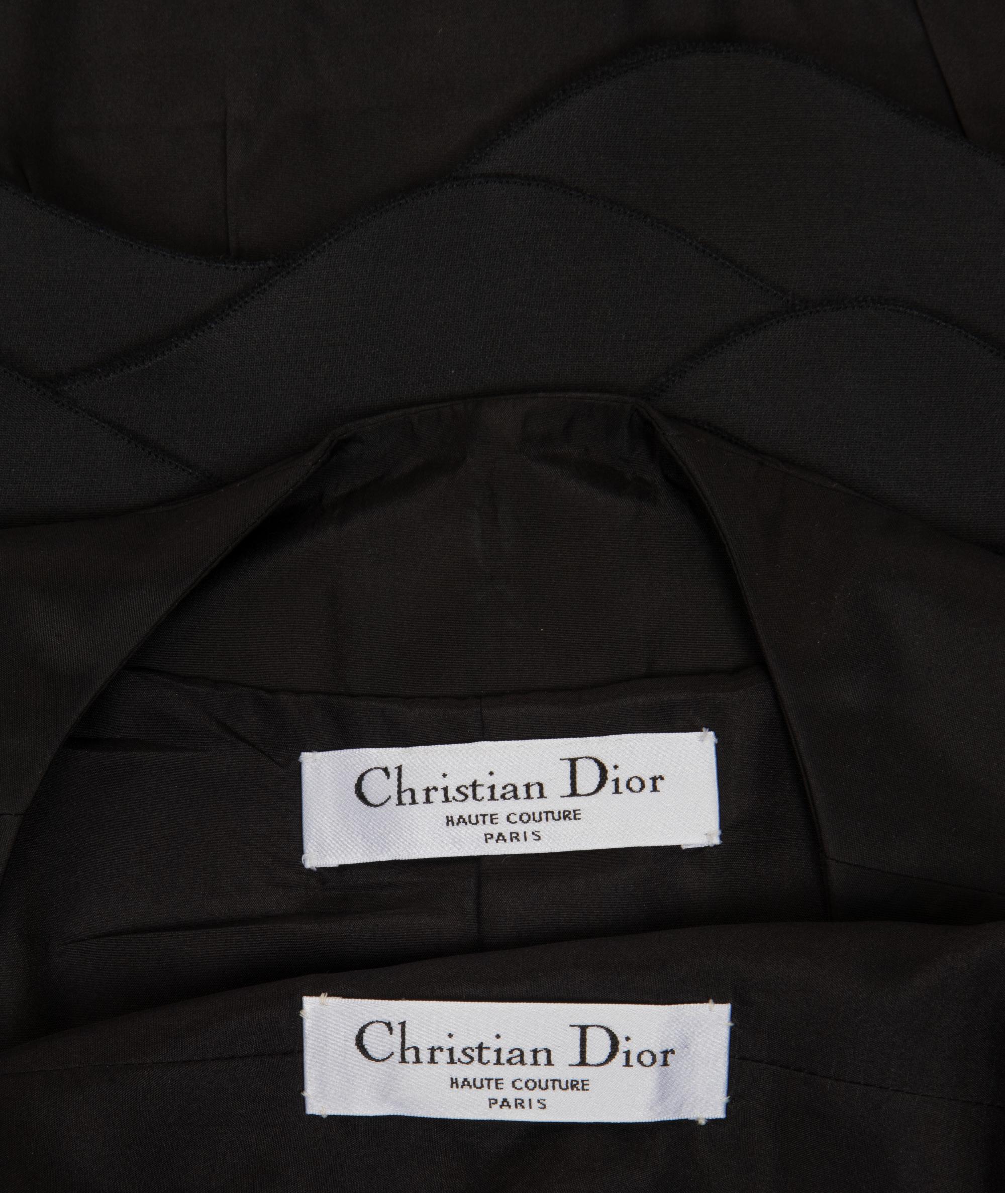 Christian Dior Haute Couture Two-Piece Ensemble: Cap Sleeve Shift Dress and Scalloped Banded Taffeta Coat, Spring/Summer 2012
