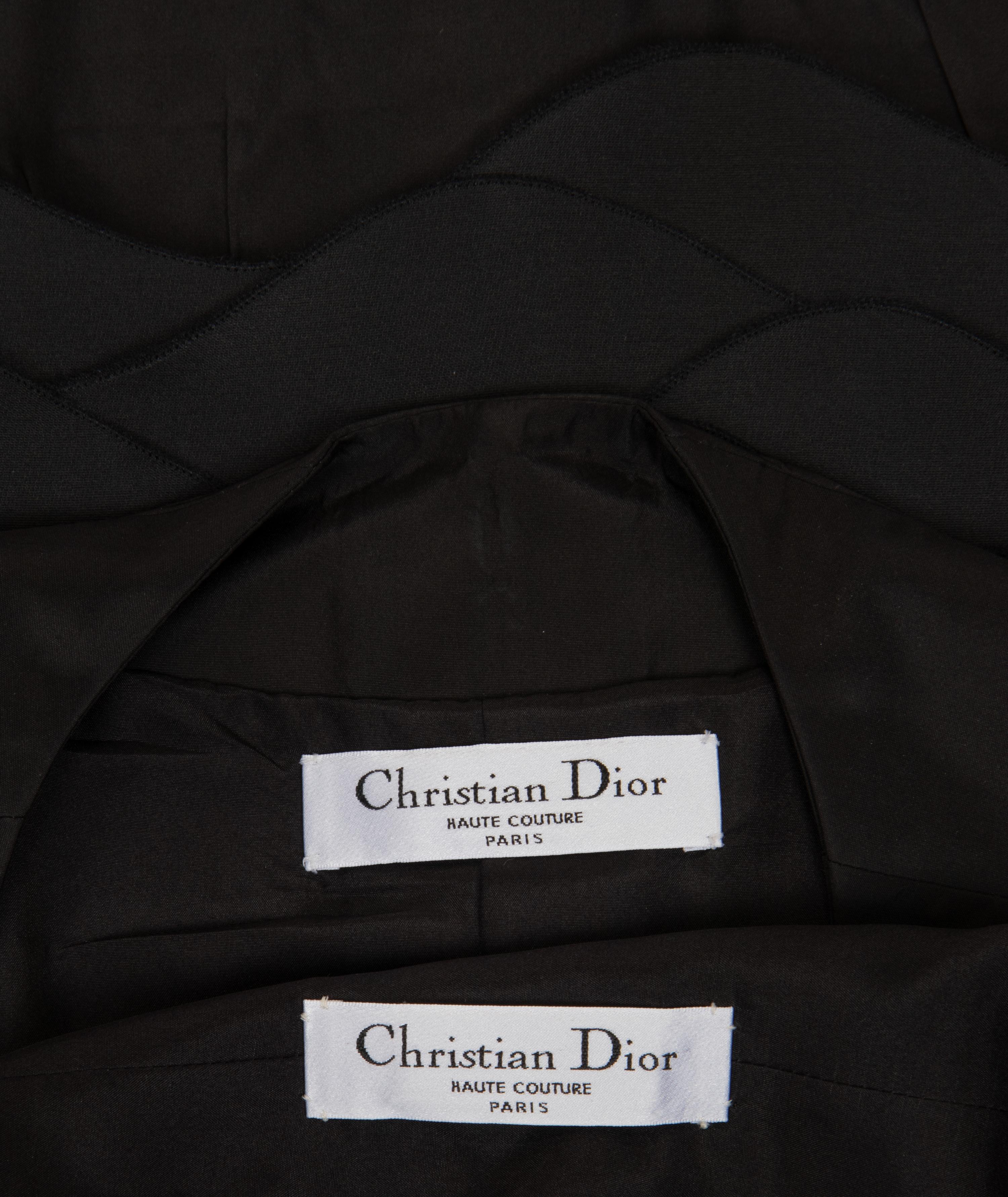 Christian Dior Haute Couture Two-Piece Ensemble: Cap Sleeve Shift Dress and Scalloped Banded Taffeta Coat, Spring/Summer 2012
