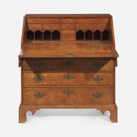 A Chippendale carved and figured walnut slant-front desk New England, late 18th century