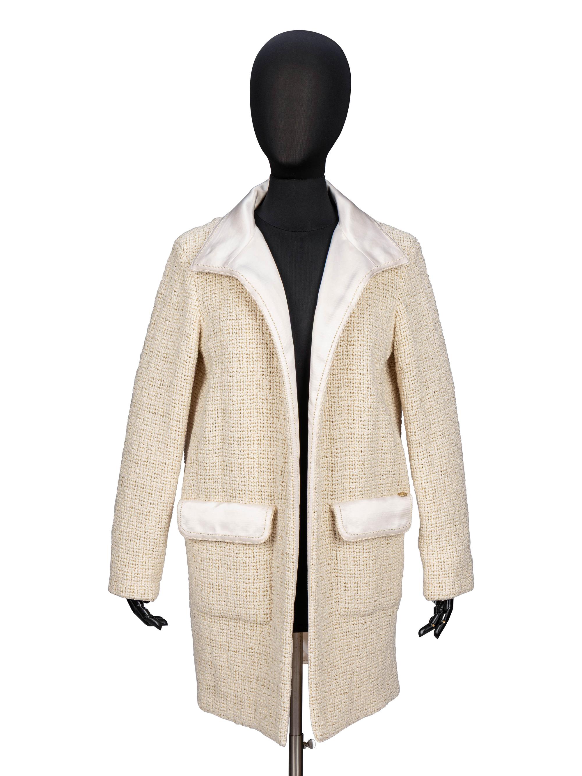 Chanel, Long Cream Tweed Jacket