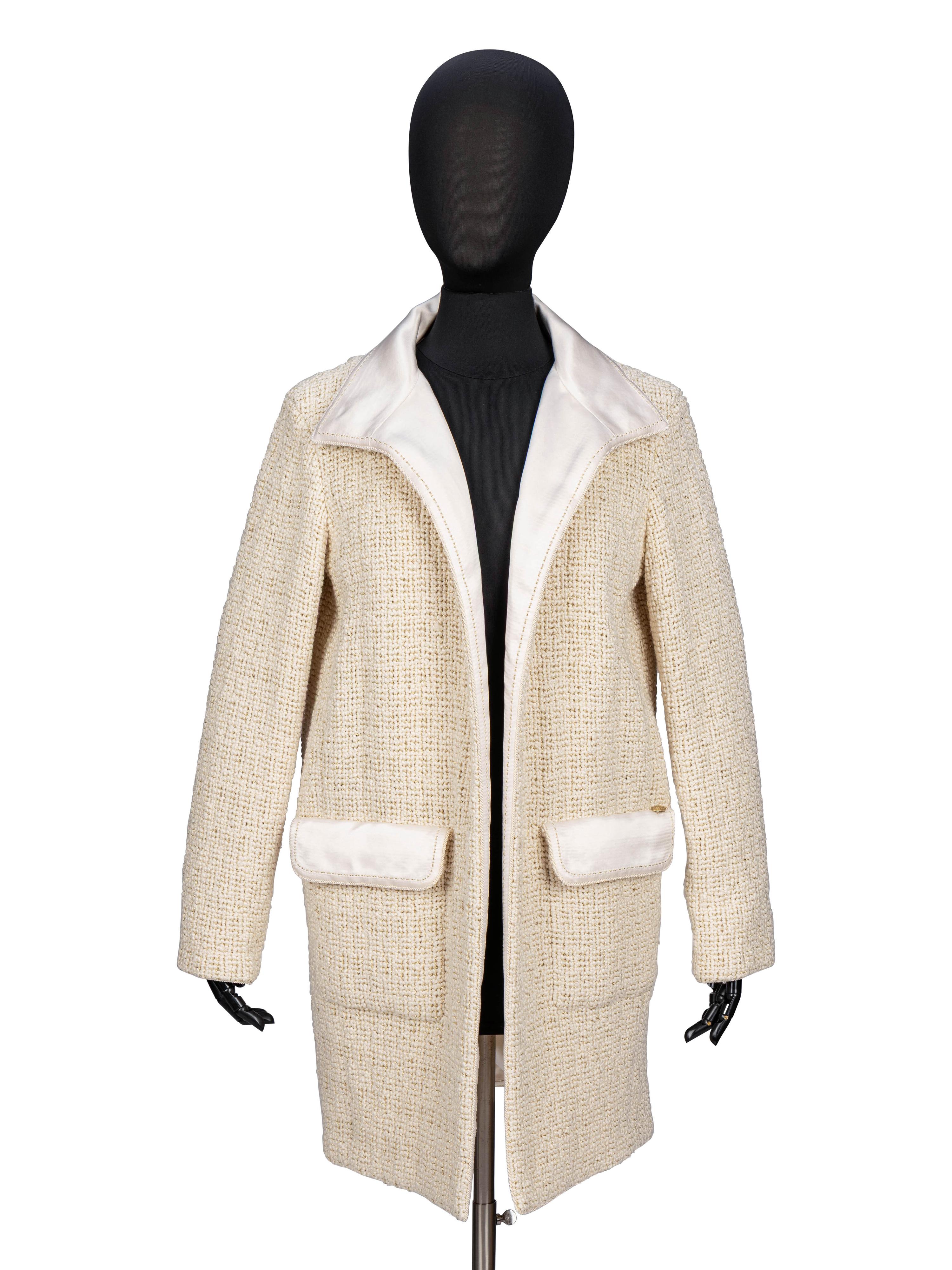 Chanel, Long Cream Tweed Jacket