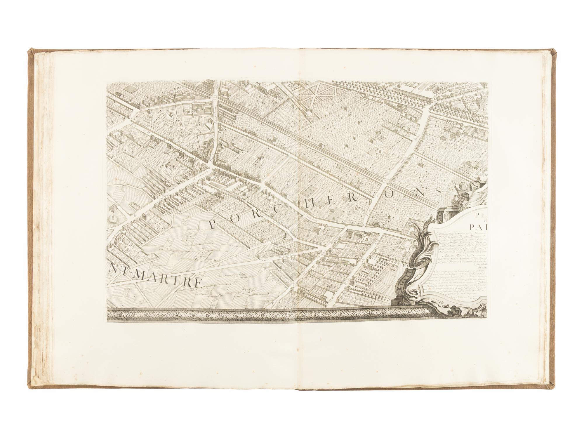 [MAPS & ATLASES]. BRETEZ, Louis (d. 1737). Plan de Paris, commence l'annee 1734, dessine et grave sous les ordres de Messire Michel Turgot . Paris: N.p., n.d., [ca 1880].
