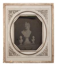 [EARLY PHOTOGRAPHY]. European daguerreotype of a trio of male bust sculptures.