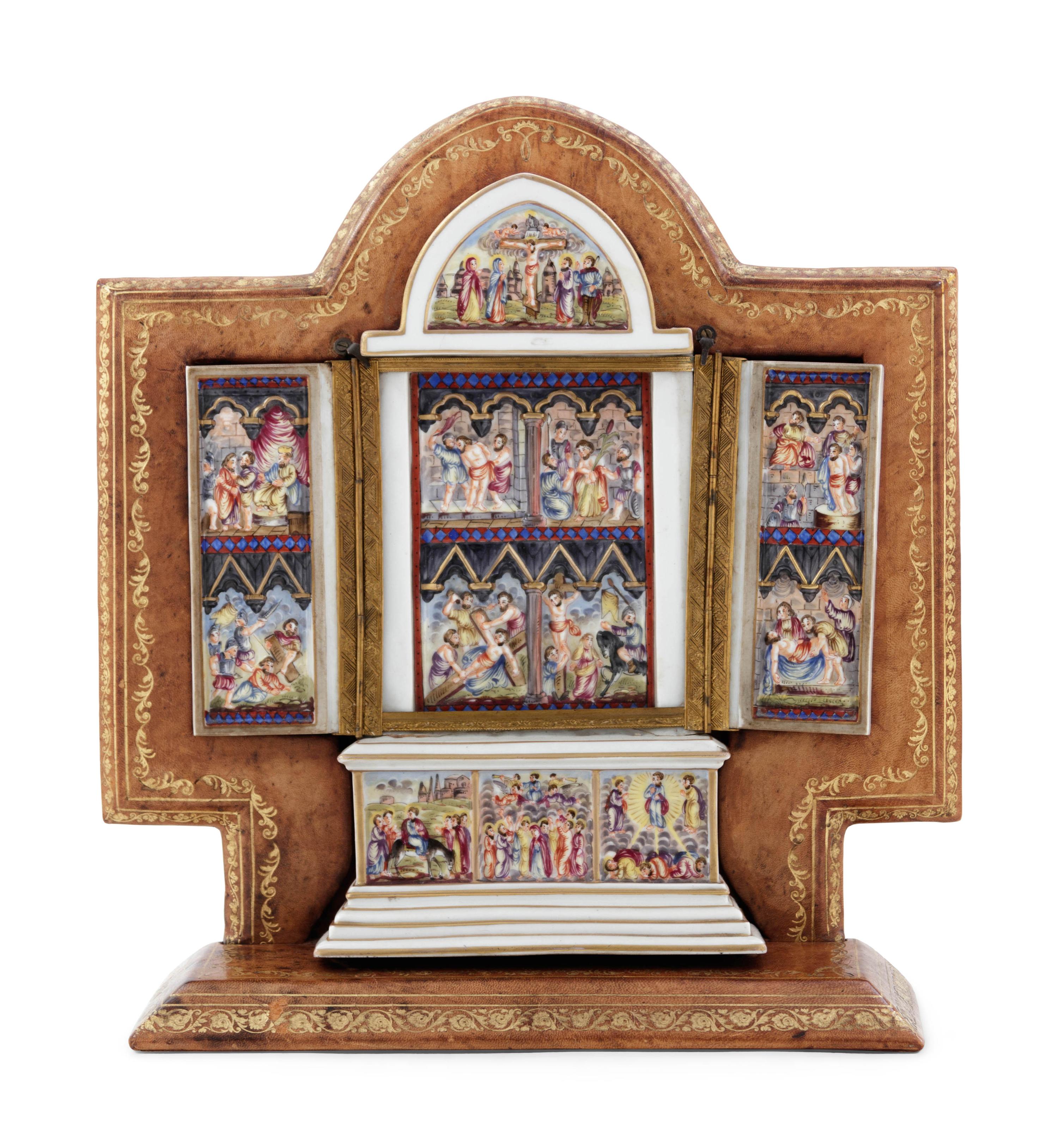 A Capodimonte Porcelain Altar Triptych