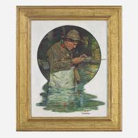 Joseph F. Kernan (American, 1878–1958) Tying on a Fly (Saturday Evening Post Cover)