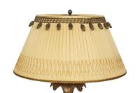 A Pair of XVI Style Carved Giltwood Lamps on Ebonized Pedestal Bases