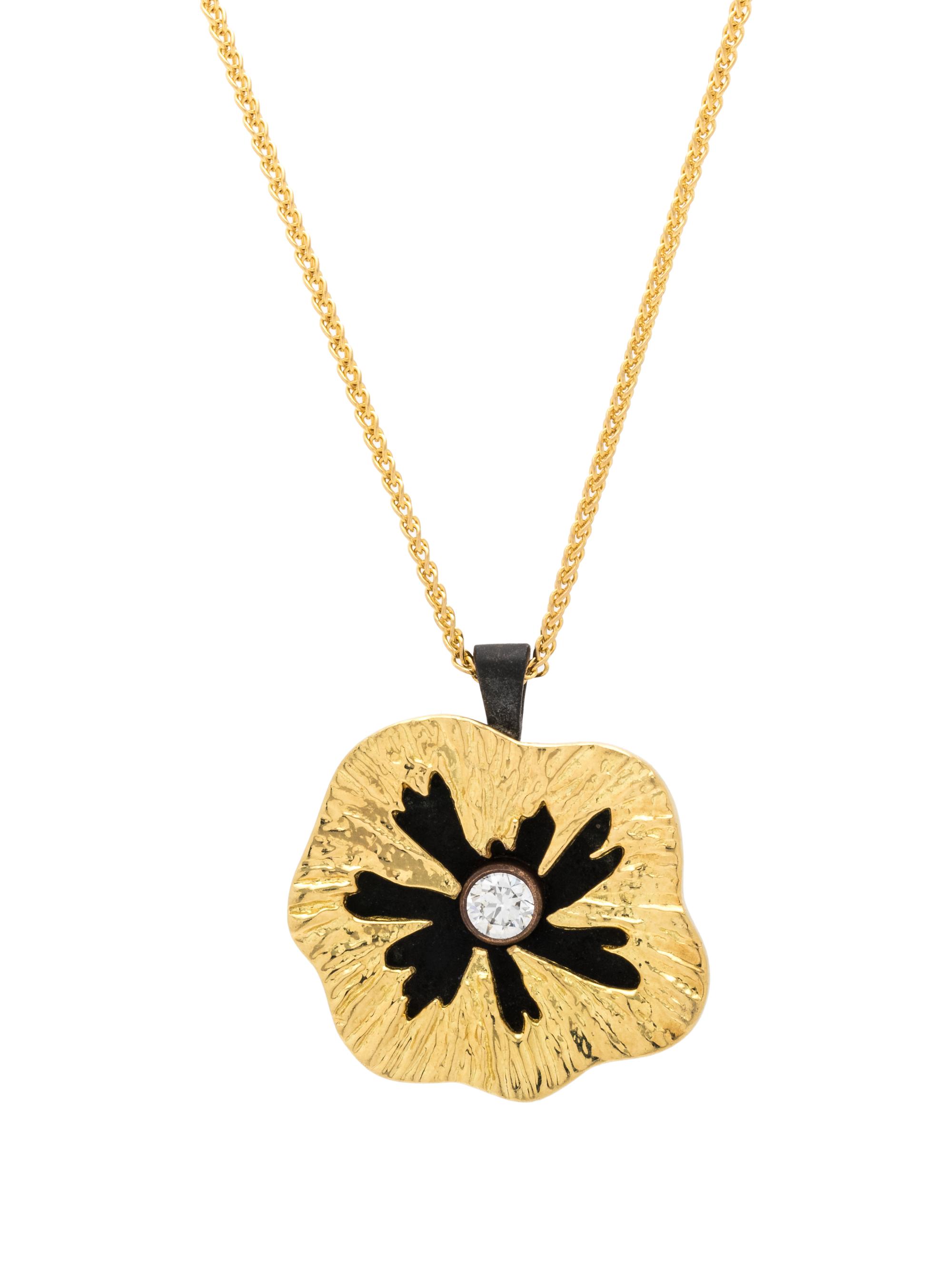 YELLOW GOLD AND DIAMOND 'SEA URCHIN' PENDANT/NECKLACE