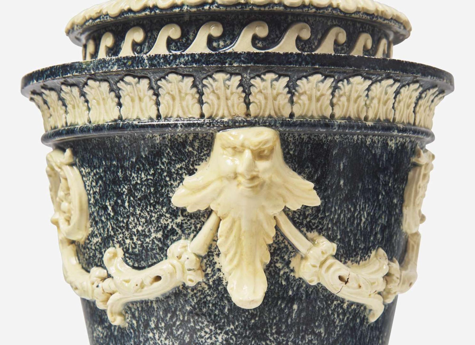 A Humphrey Palmer Variegated Ware Covered Vase, UK, 1770s