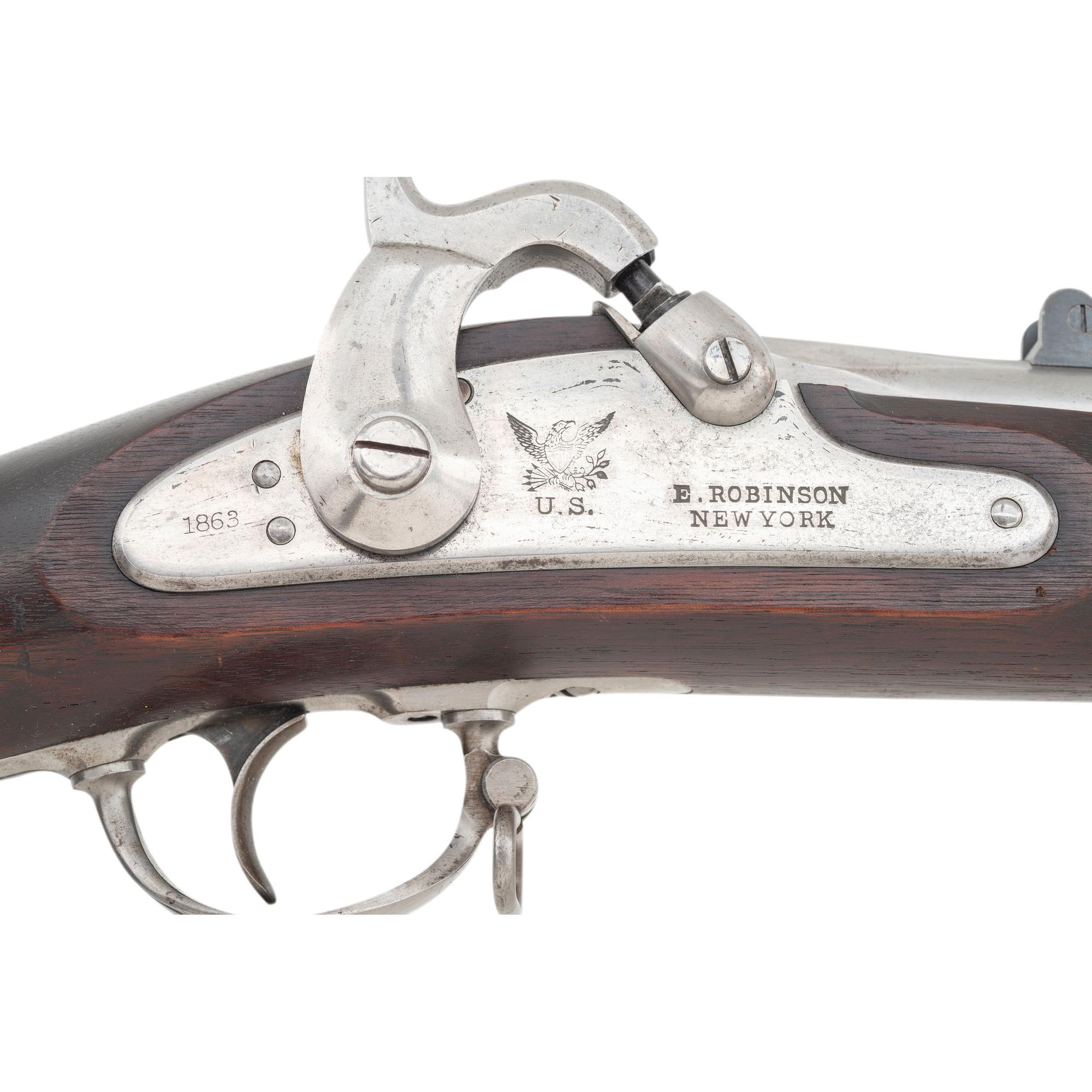 Rare US Model 1861 Contract Rifle Musket by Robinson with W.S. Roberts Stock Mark