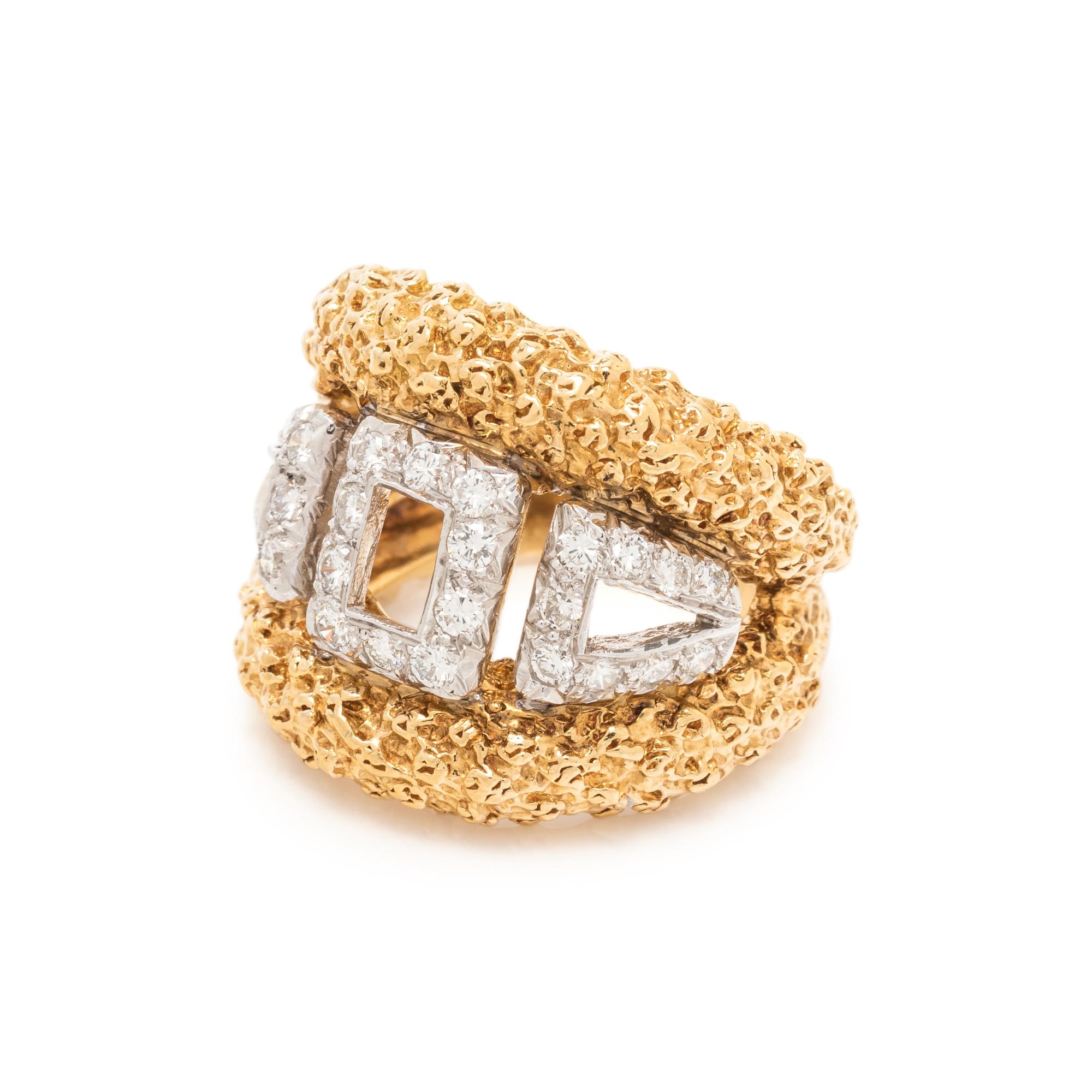BICOLOR GOLD AND DIAMOND RING