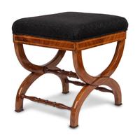 A Biedermeier Walnut Curule Stool