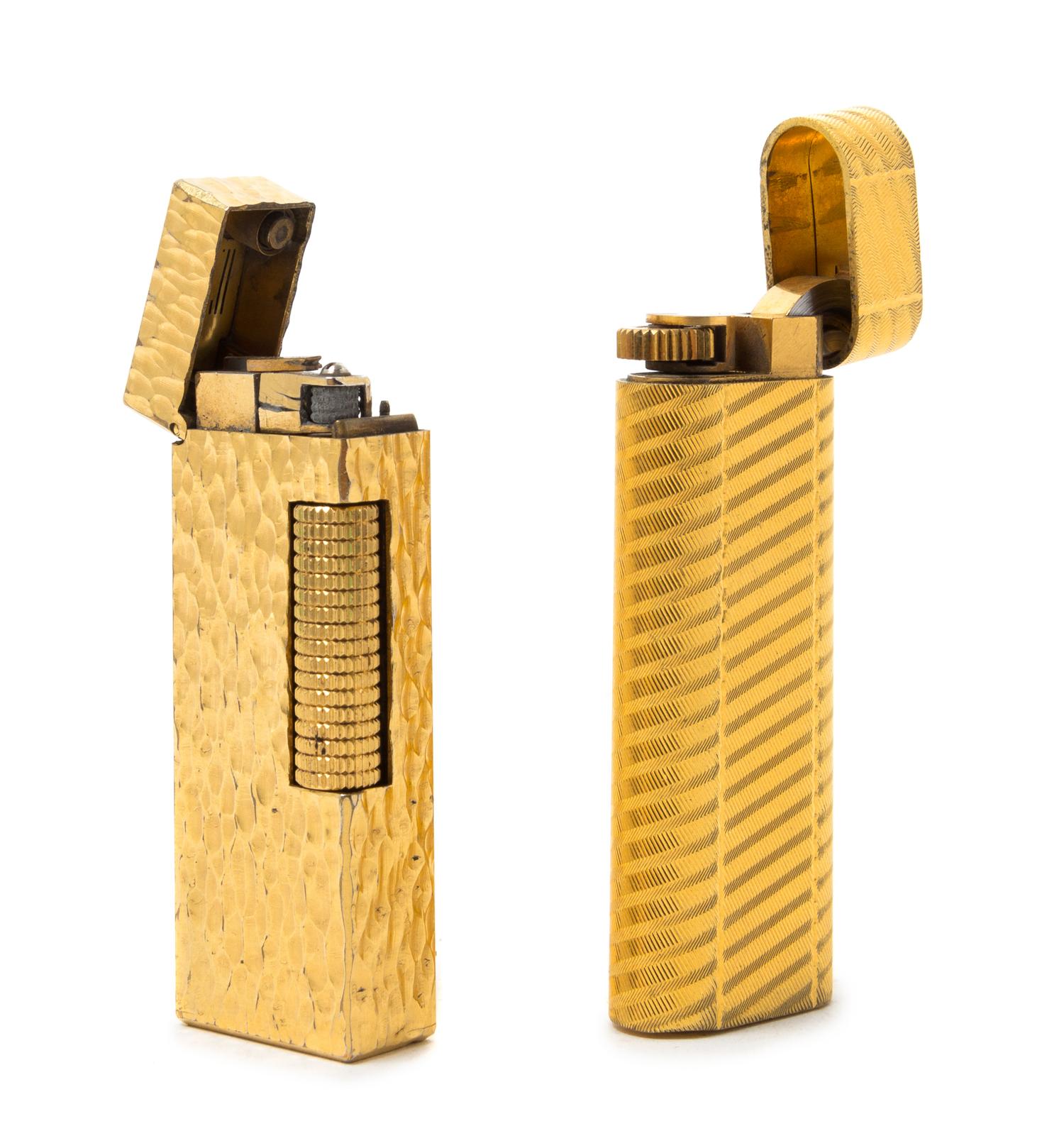 A French Gold-Plated Cigarette Lighter Heigh 2 3/4 inches. — Cartier, Paris