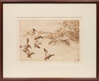 Three Prints: Inviting Pond , edition 33/100; Teal Afloat , edition 11/100; Mallard Afloat , edition 90/100