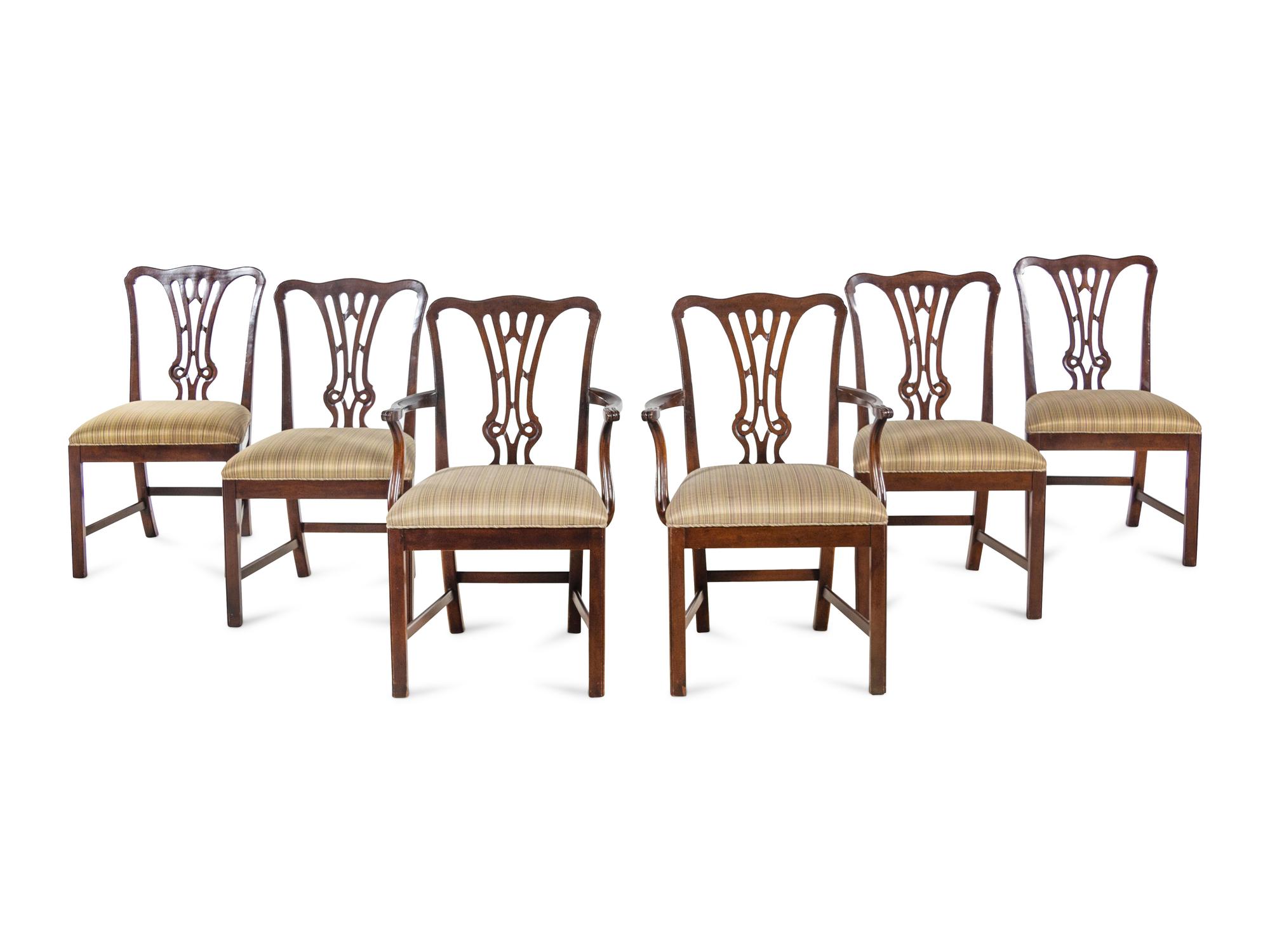 A Set of Six George III Style Mahogany Dining Chairs