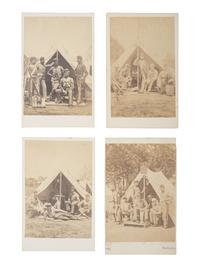 [CIVIL WAR]. A group of 8 photographs of the 7th New York State Militia at Camp Cameron. April-June, 1861.
