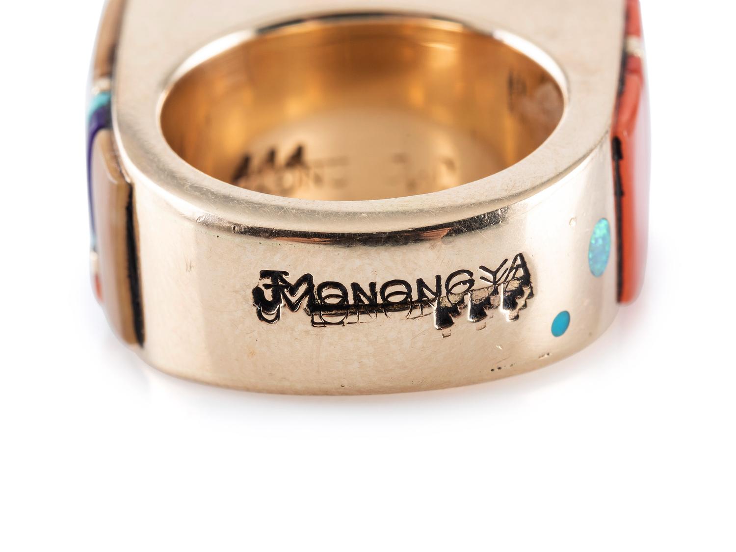 14K Gold and Mosaic Inlay Ring