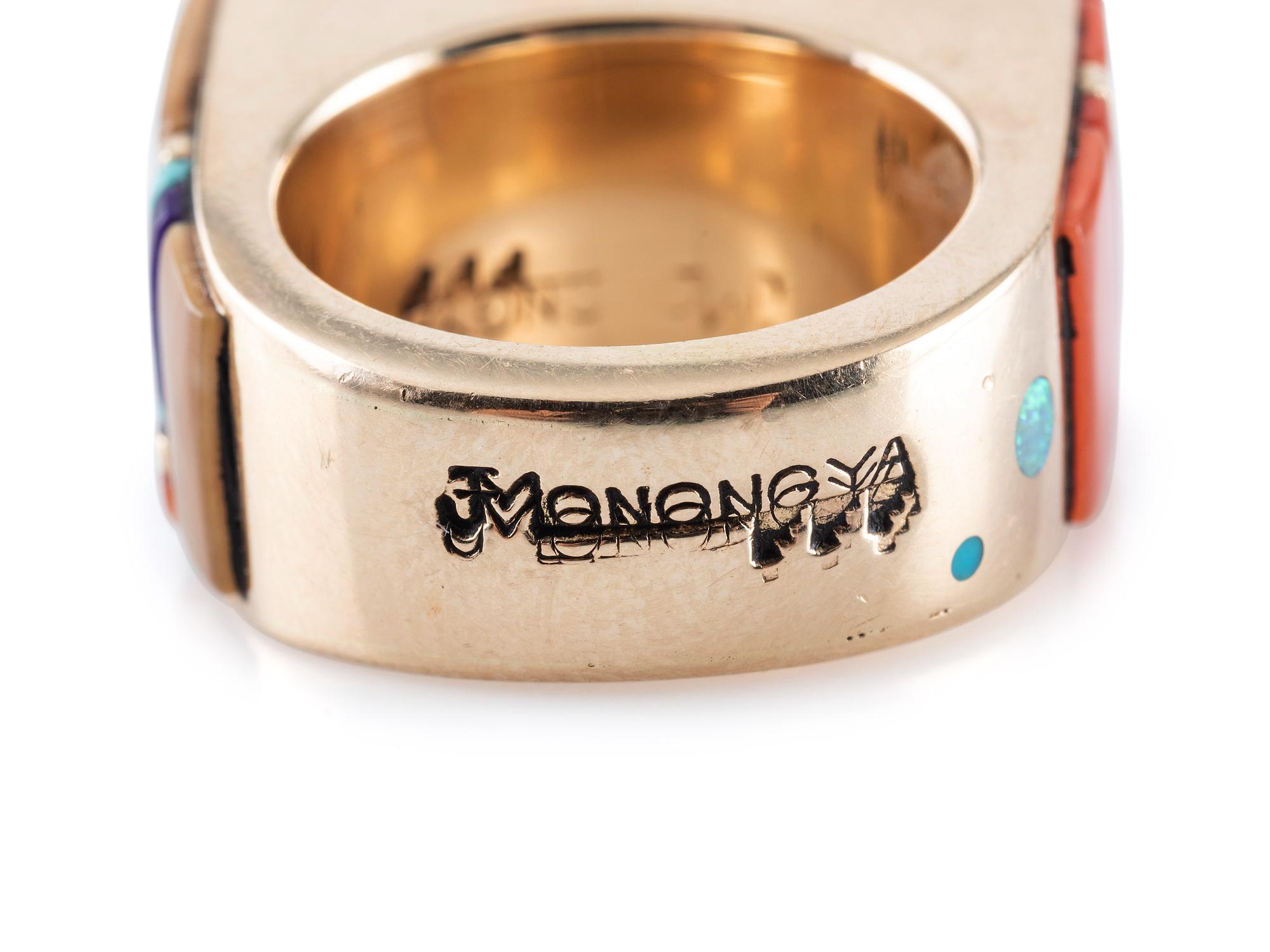 14K Gold and Mosaic Inlay Ring