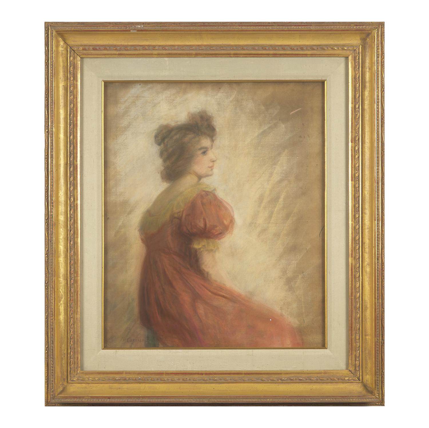 Pierre Carrier-Belleuse (French, 1851-1932) — Femme Assise de Profil