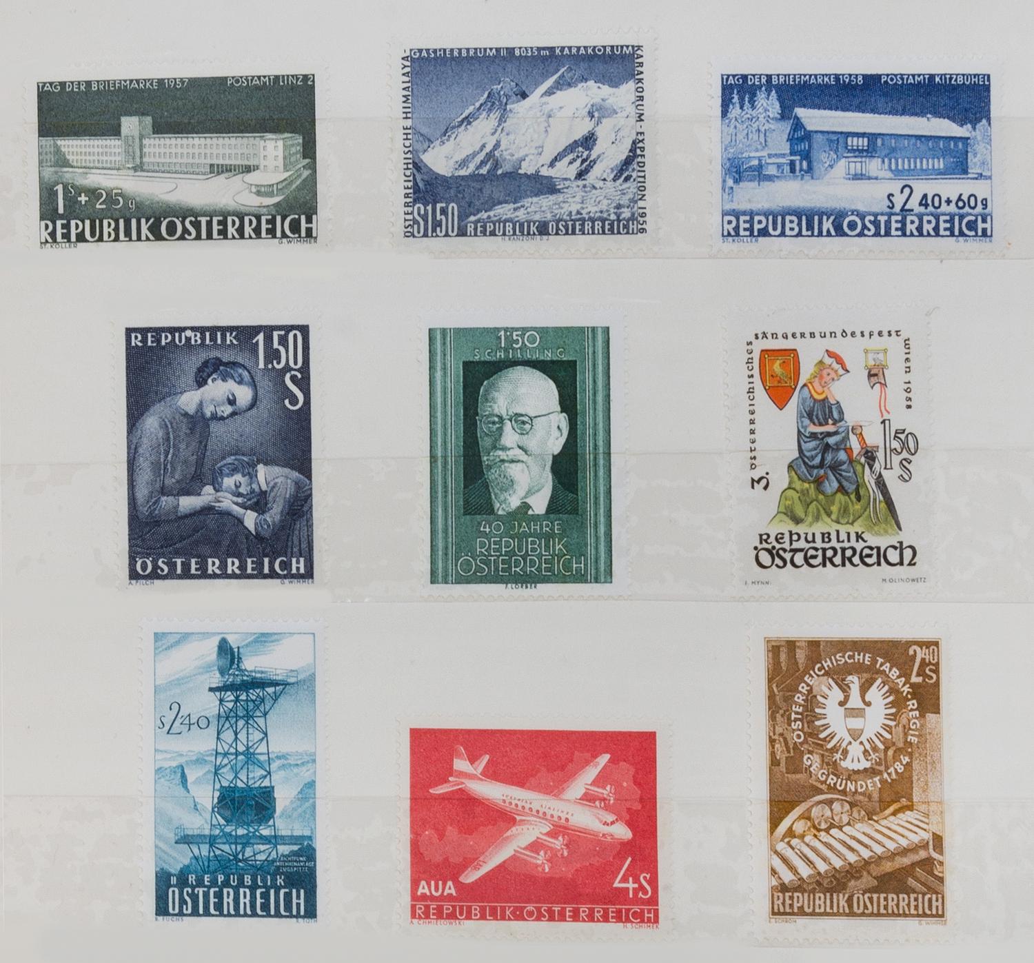 A Collection of Austrian Postage Stamps — LIGHTHOUSE STAMP ALBUM-No. 318SF1850-1965