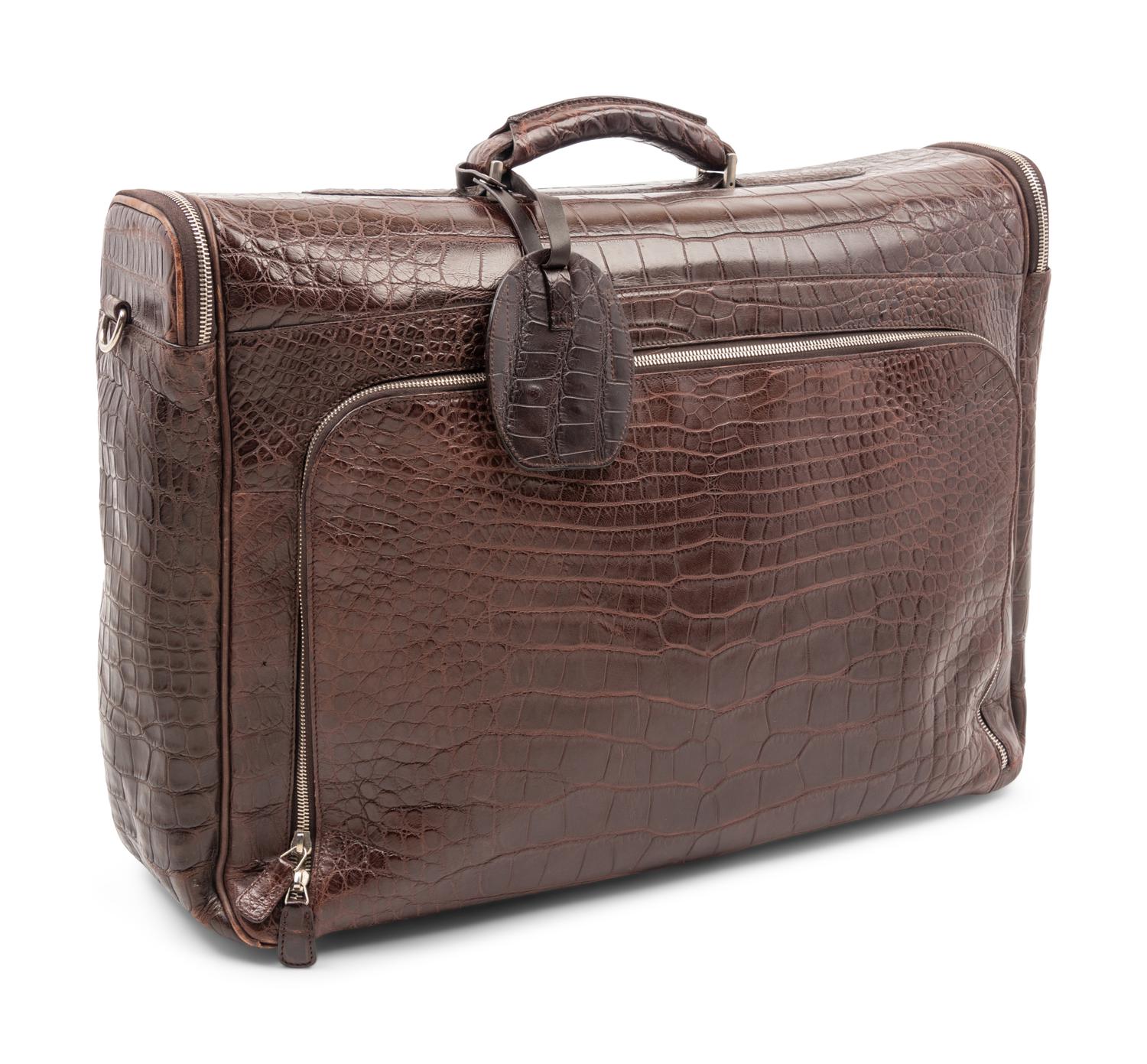 Brioni Brown Alligator Garment Bag,