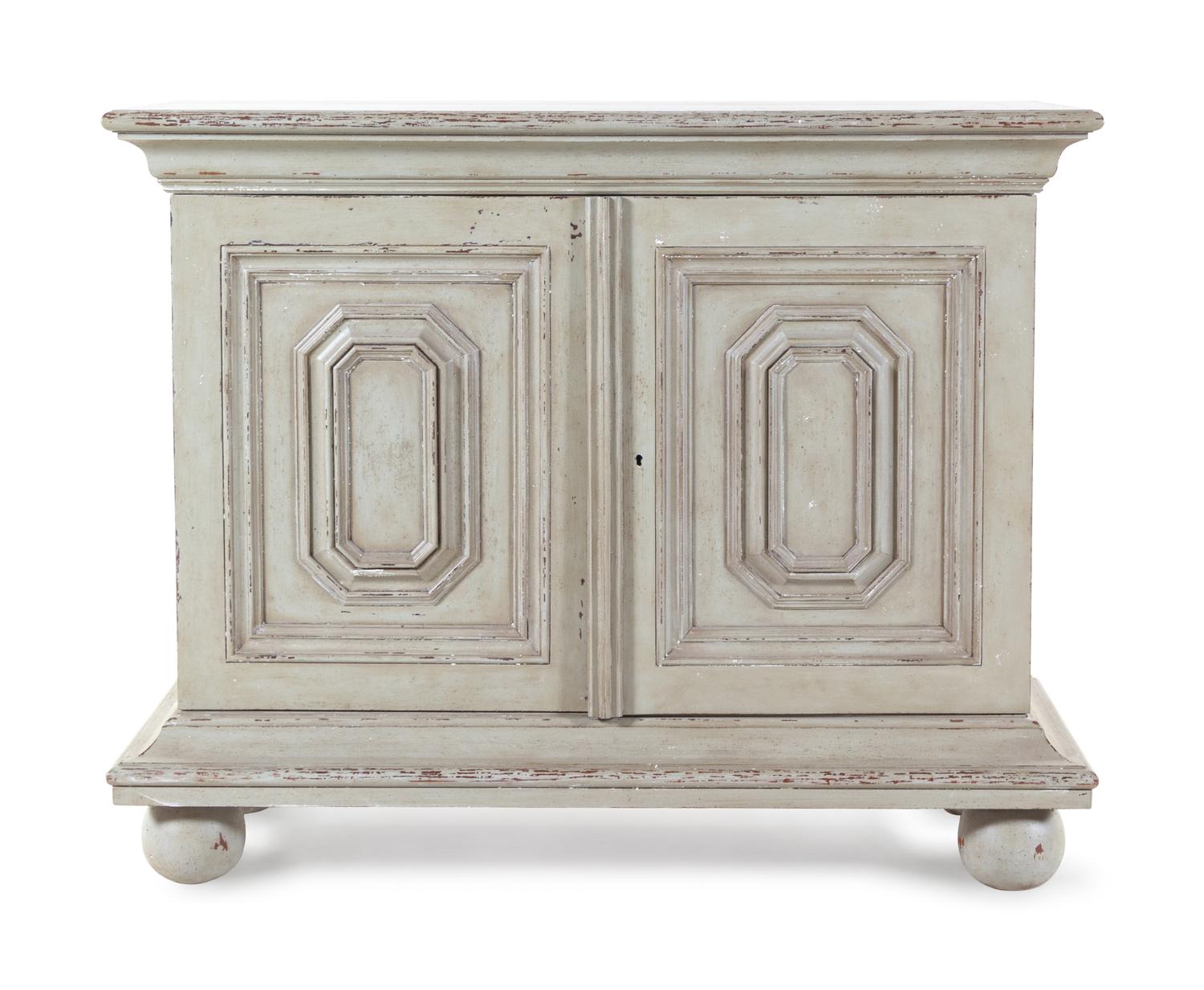 A Louis XIII Style White Painted Cabinet