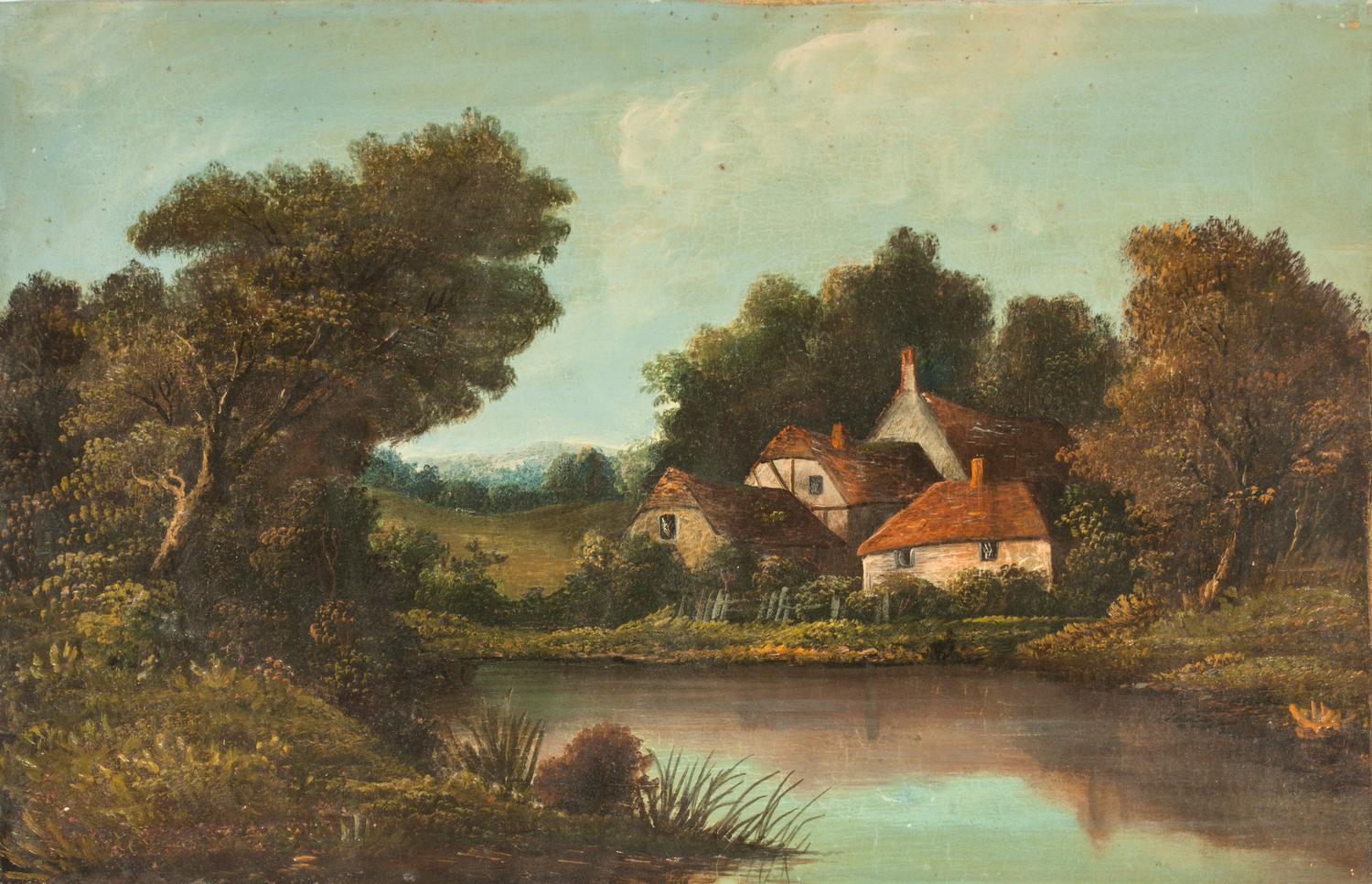 Artist Unknown, (20th century), Cottage Scene by a Lake