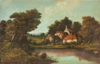 Artist Unknown, (20th century), Cottage Scene by a Lake