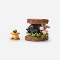 David Gilhooly Two Works: "Pork Sandwich" and "Cheez Whiz Frog on Ritz", USA, circa 1982