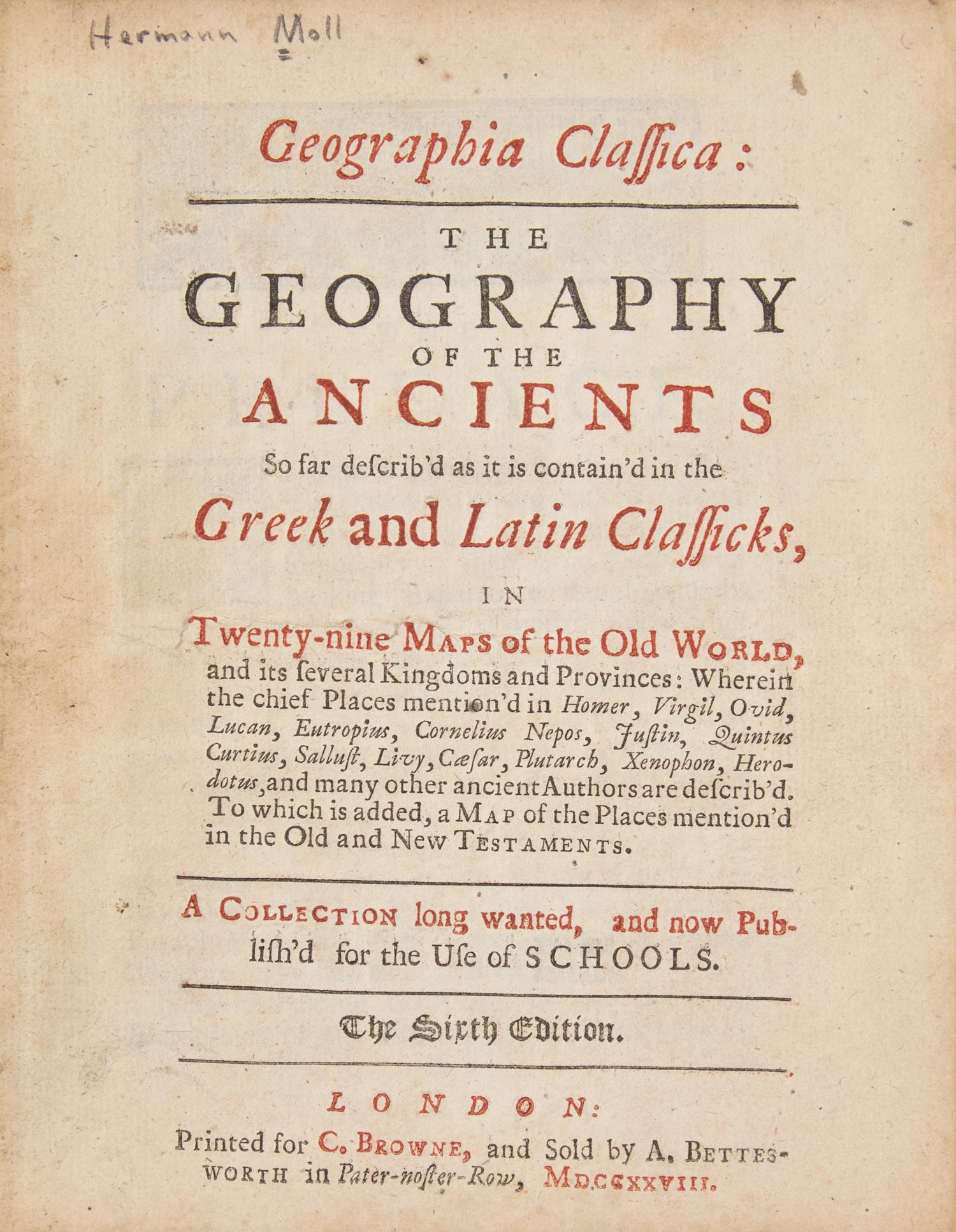 [Maps & Atlases] [Moll, Herman] Geographia Classica: The Geography of the Ancients...