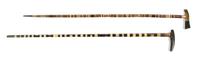 Two Horn Veneered Canes, Height of taller 35 1/2 inches.