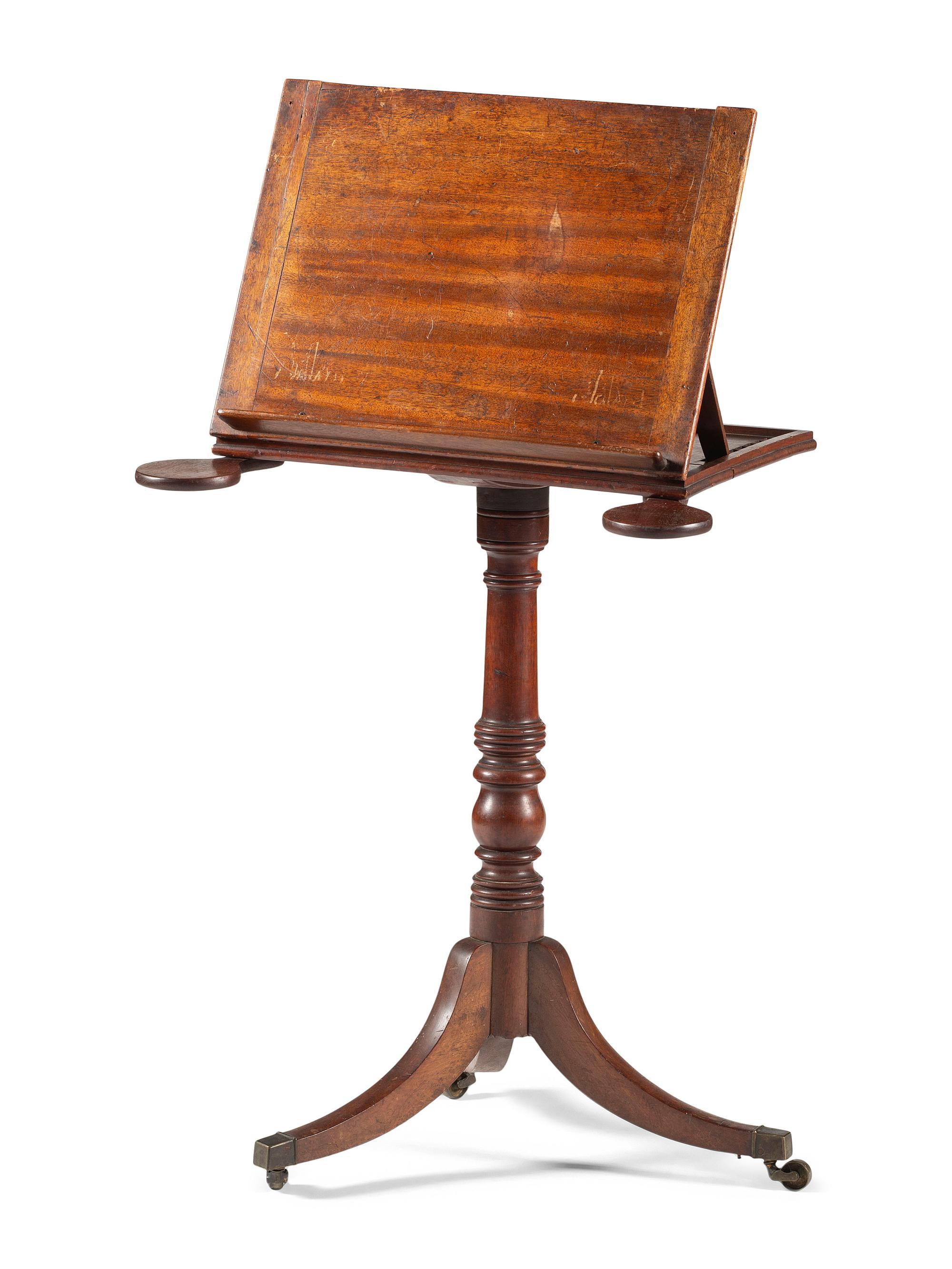 A Regency Mahogany Adjustable Music Stand