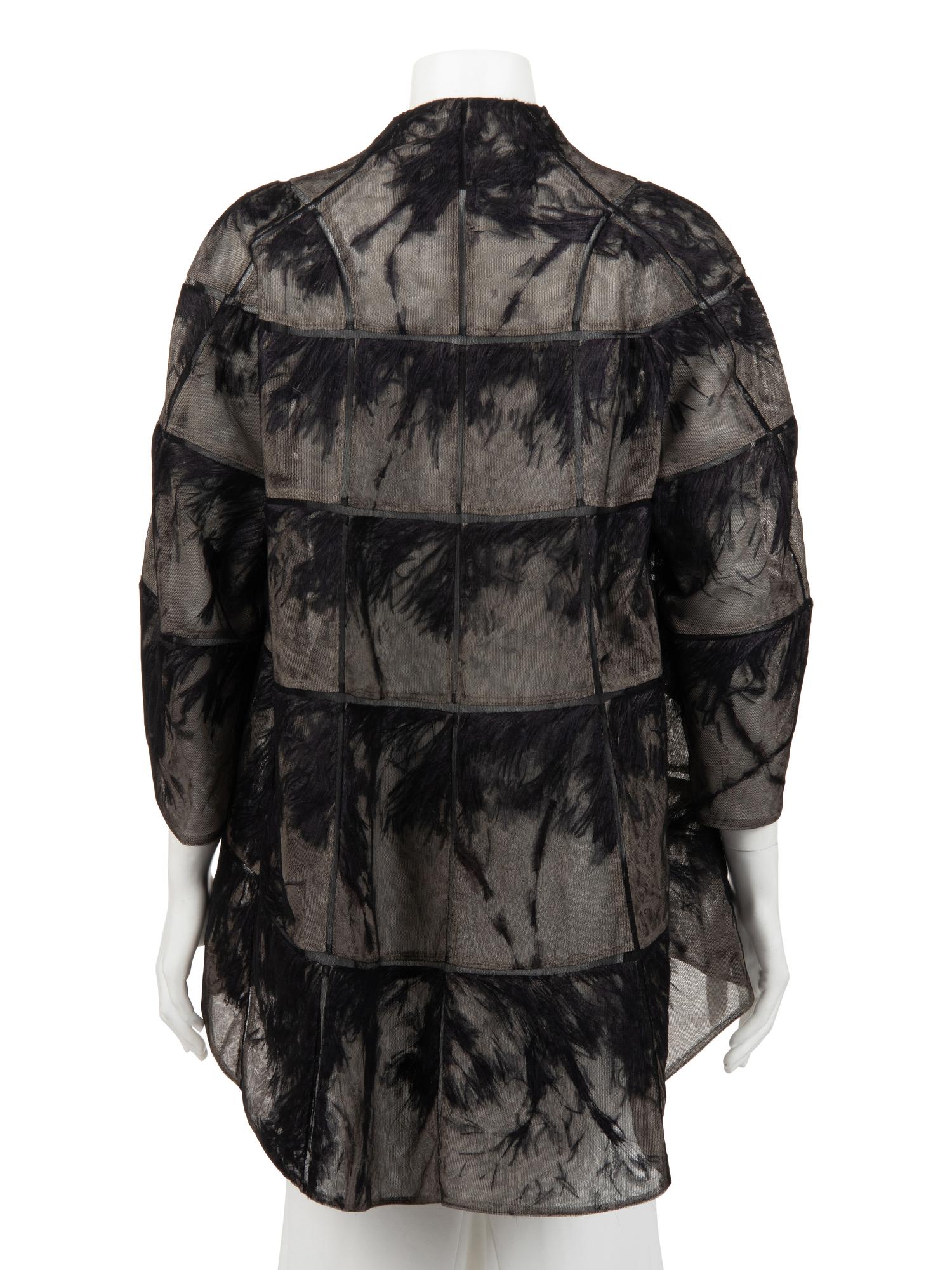 Chado Ralph Rucci Net-Encased Ostrich Feather Jacket