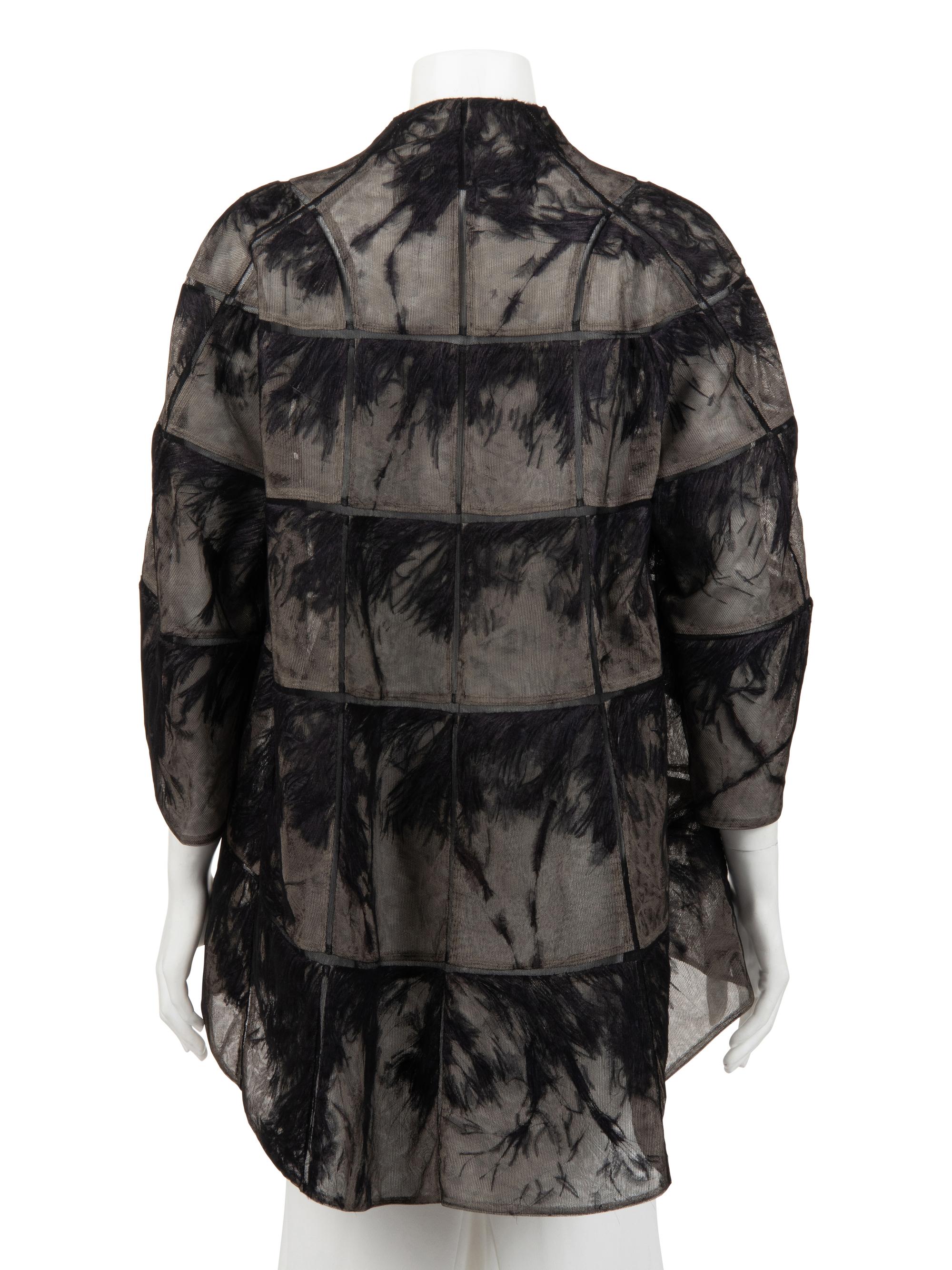 Chado Ralph Rucci Net-Encased Ostrich Feather Jacket