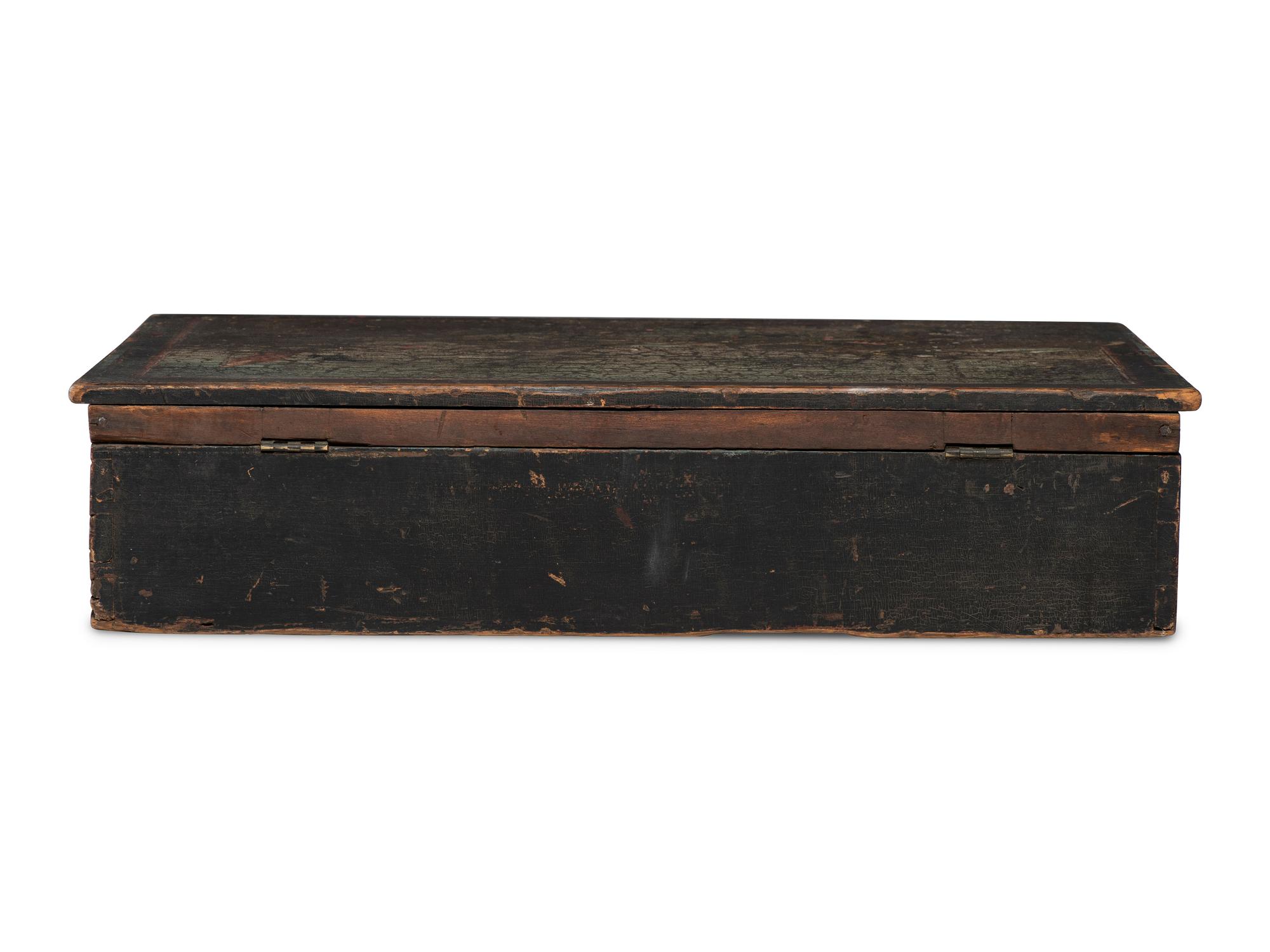 A Painted Pine Document Box