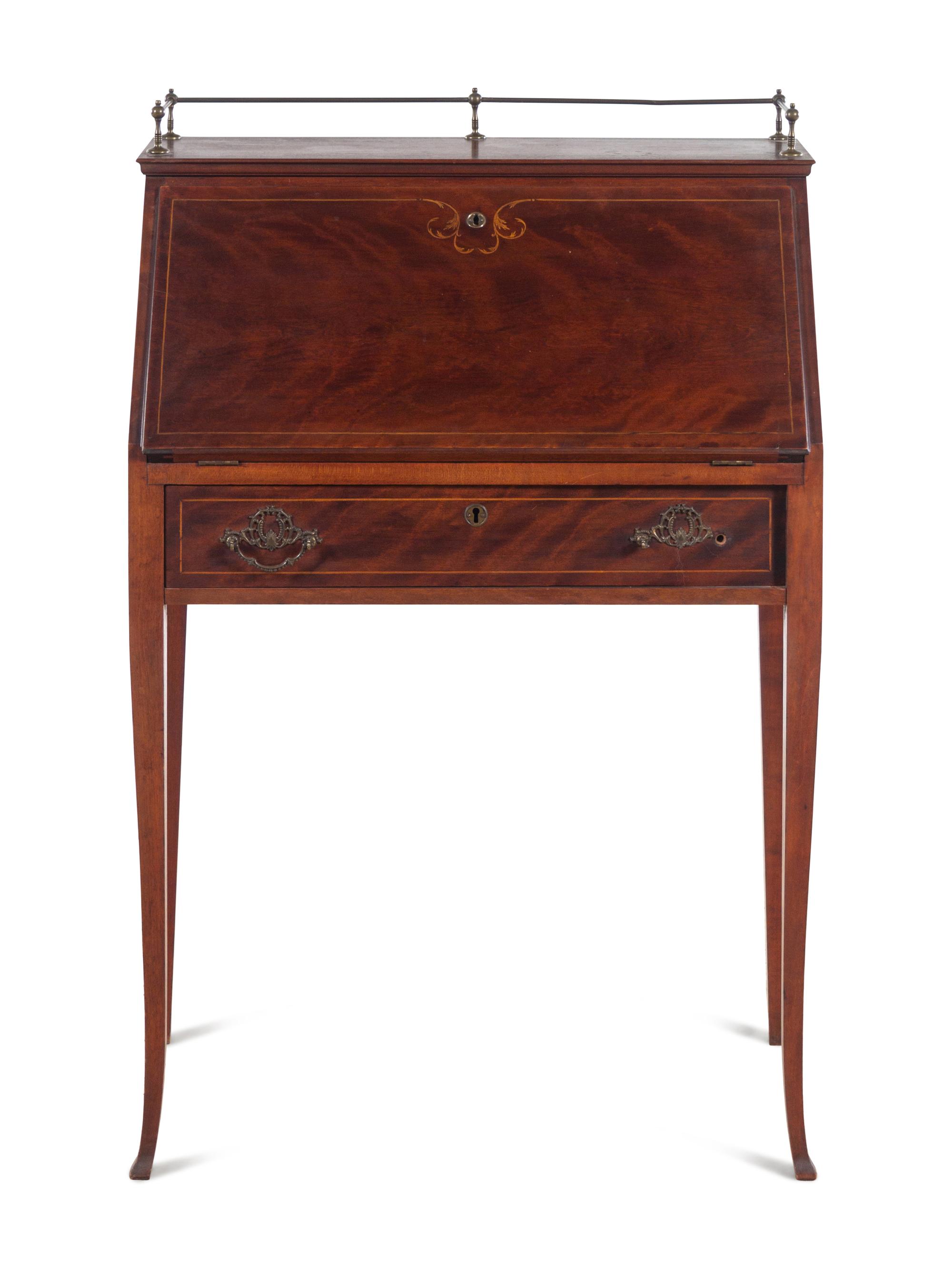 An American Mahogany Slant-Front Secretary Desk