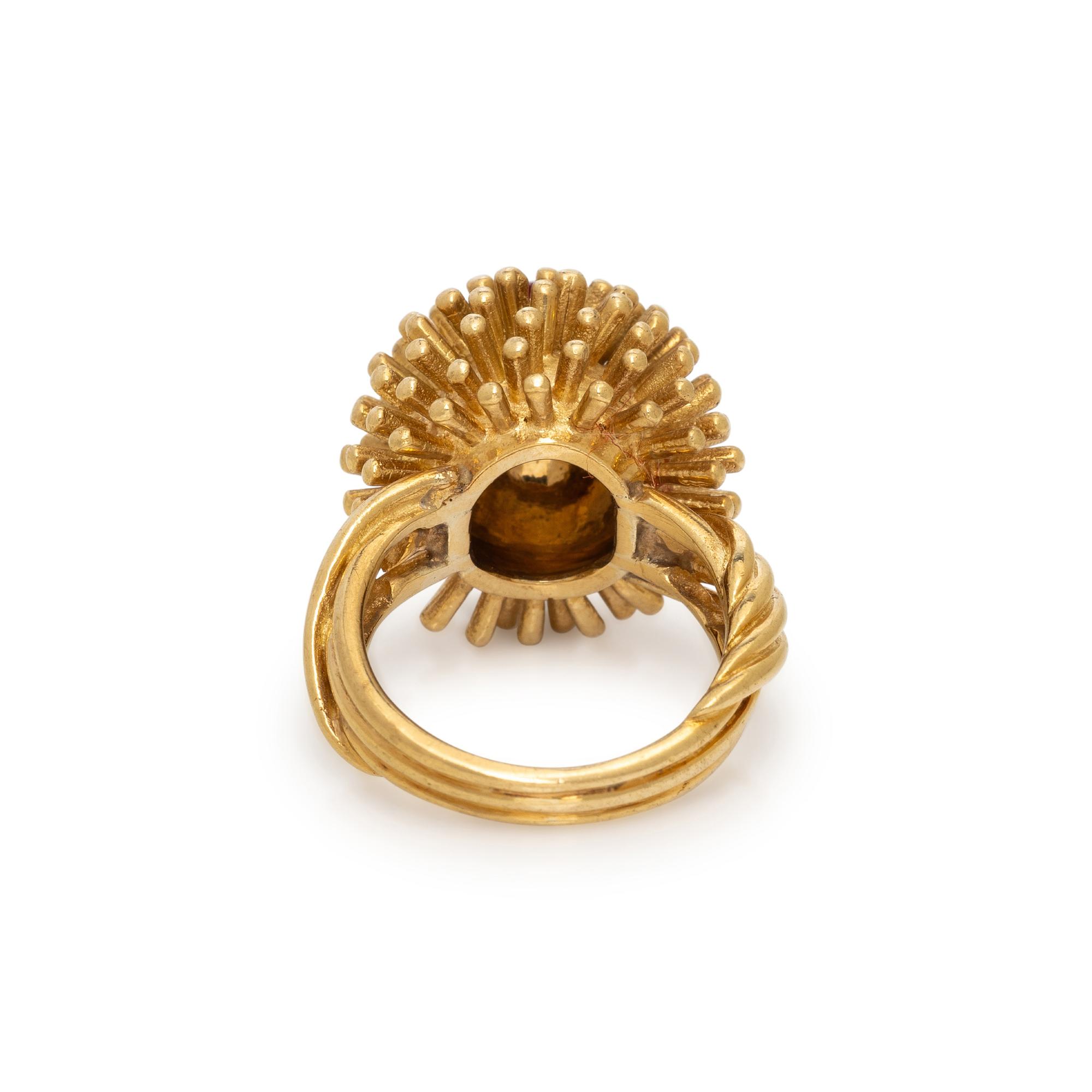 YELLOW GOLD, RUBY, AND DIAMOND RING