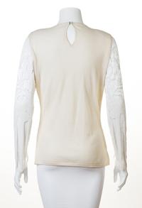 A Naeem Khan Cream Cashmere Beaded Sweater, Size medium.