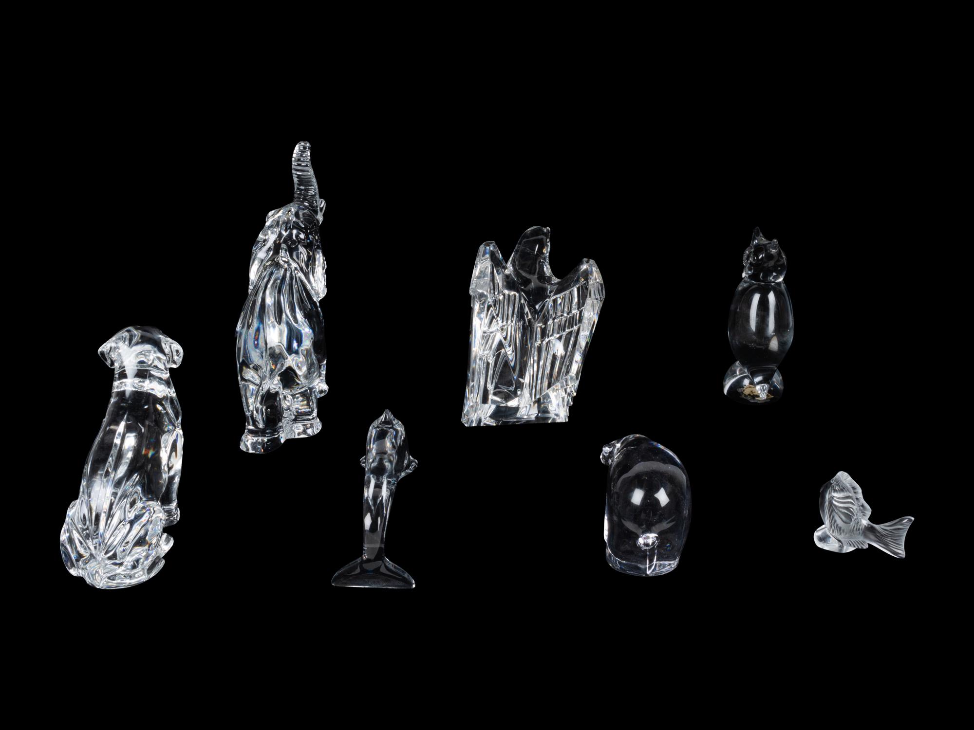 A Group of Seven Glass Animals