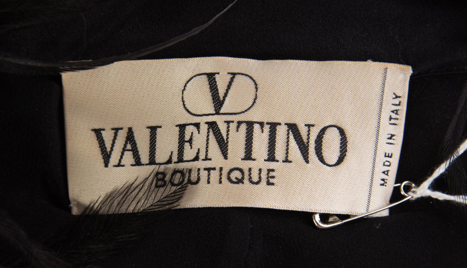 A Valentino Black Feather Sheer Evening Coat, No size.