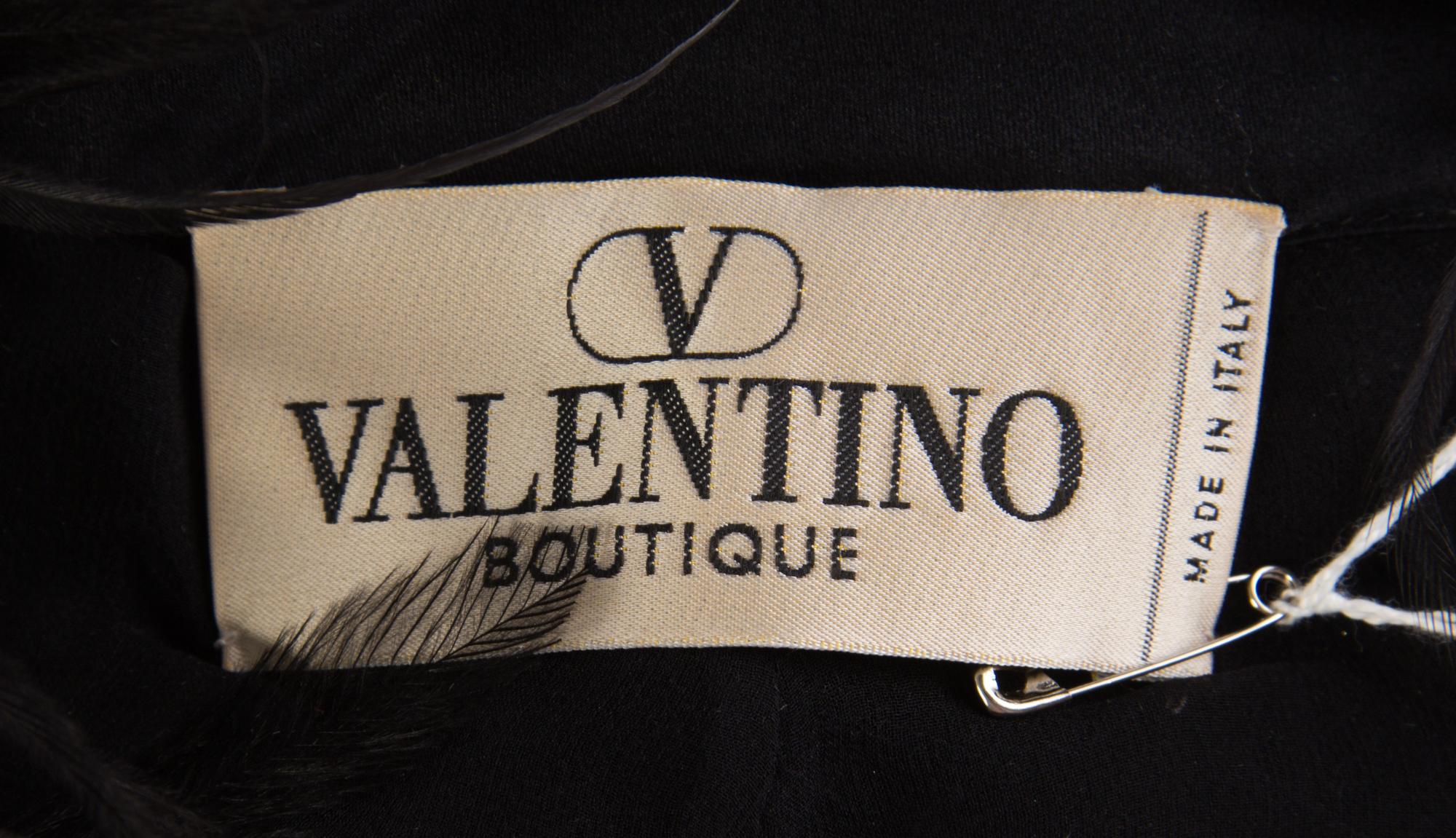 A Valentino Black Feather Sheer Evening Coat, No size.