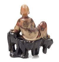 A Carved Soapstone Figure of Luohan
