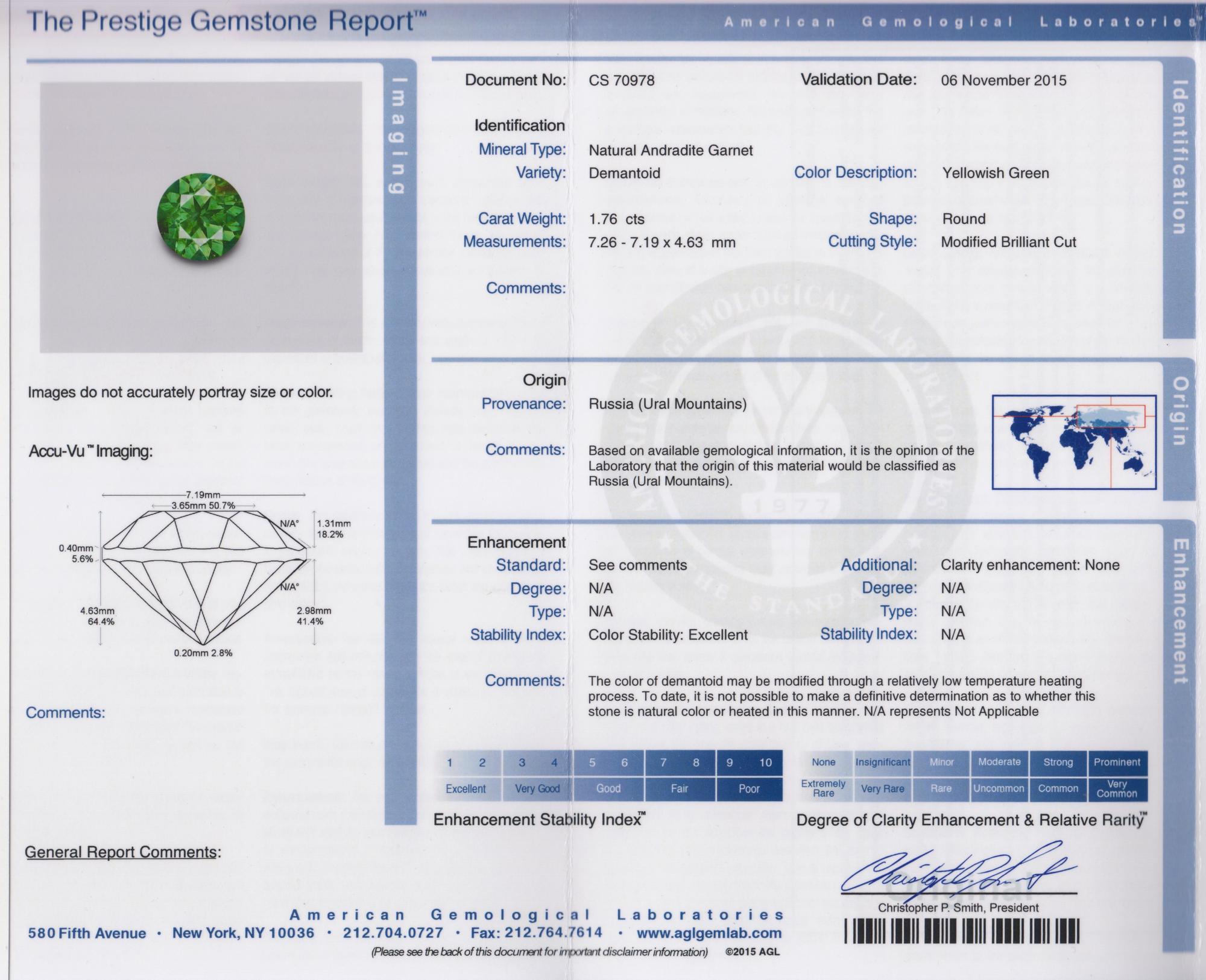 A Platinum, Demantoid and Diamond Ring, 3.00 dwts.