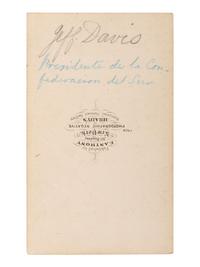 [DAVIS, Jefferson (1808-1889)]. 3 CDVs of Jefferson DAVIS, Varina DAVIS, and Alexander H. Stephens.
