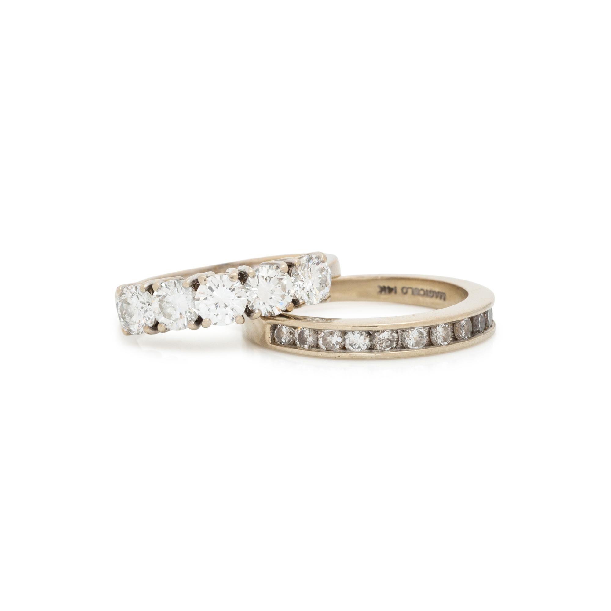 COLLECTION OF WHITE GOLD AND DIAMOND RINGS